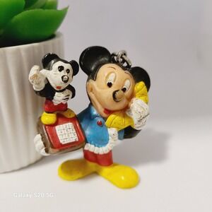 Vintage Mickey Mouse Phone Keychain‎ Walt Disney Co. Figurine Collectible